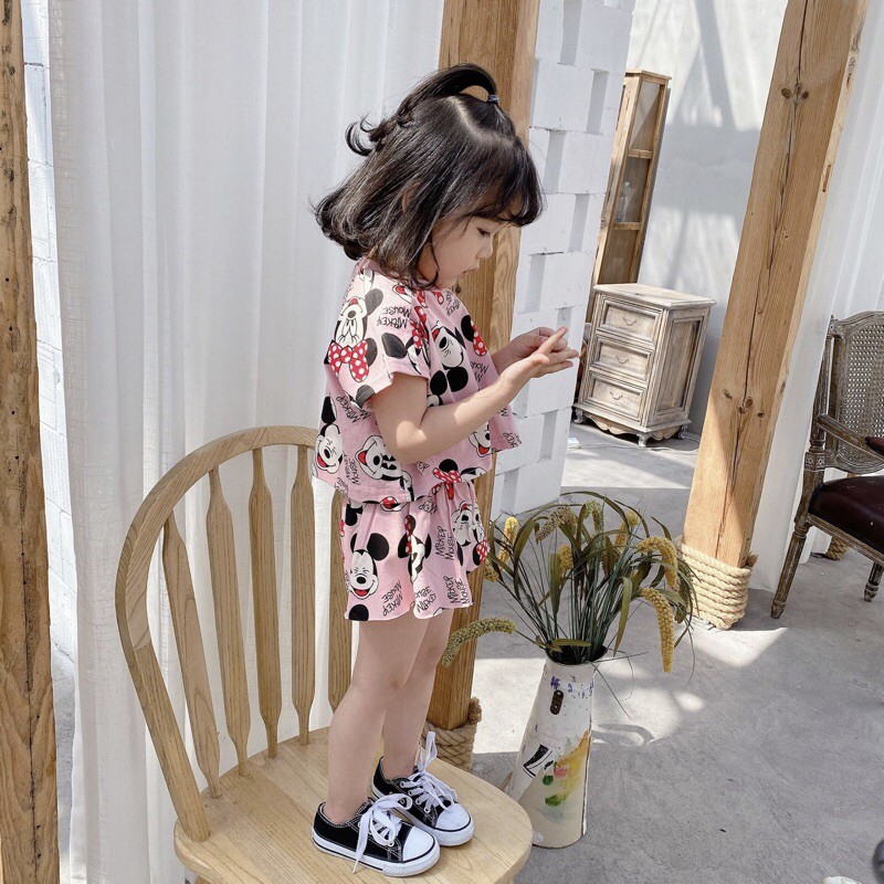 BỘ MKEY HỒNG QUẦN VÁY ÁO LỬNG BÉ GÁI CỰC ĐÁNG YÊU BG27
