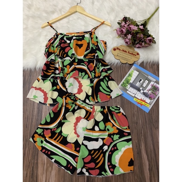 Bộ ngủ dây 3 tầng họa tiết xinh yêu