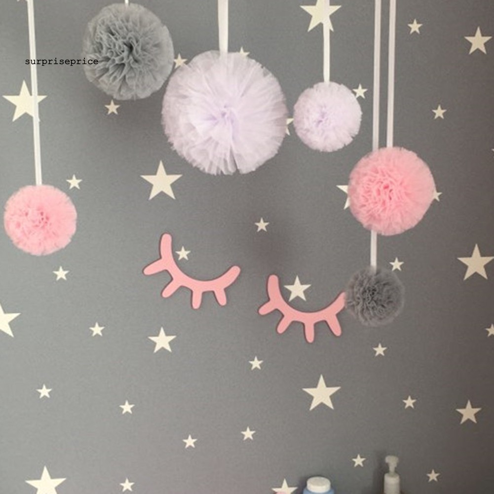 Set 2 Hình Dán Tường Bằng Gỗ Thiết Kế Lông Mi Trang Trí Tự Làm Đa Dụng