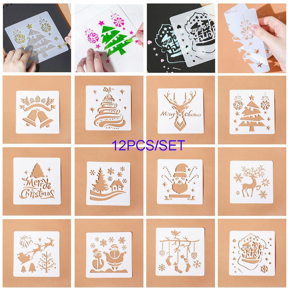 Set 12 Khuôn Dập Nổi Nhiều Lớp Mẫu Mới Dùng Trang Trí Album Thủ Công DIY