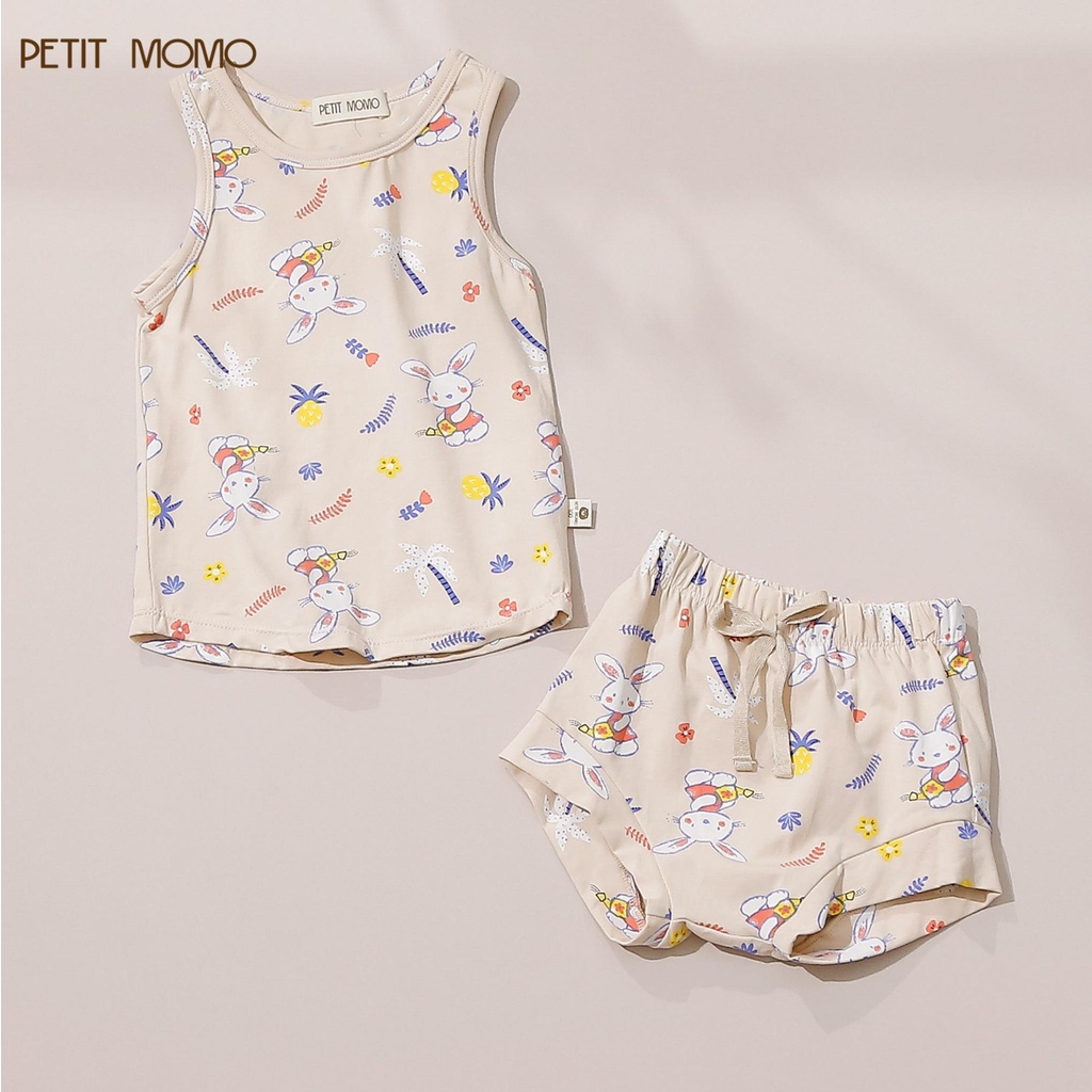 Bộ Ba Lỗ Bé Trai Bé Gái 1-6 Tuổi PETIT MOMO Thun Cotton Mát Lạnh Mềm Mại Cho Bé H129