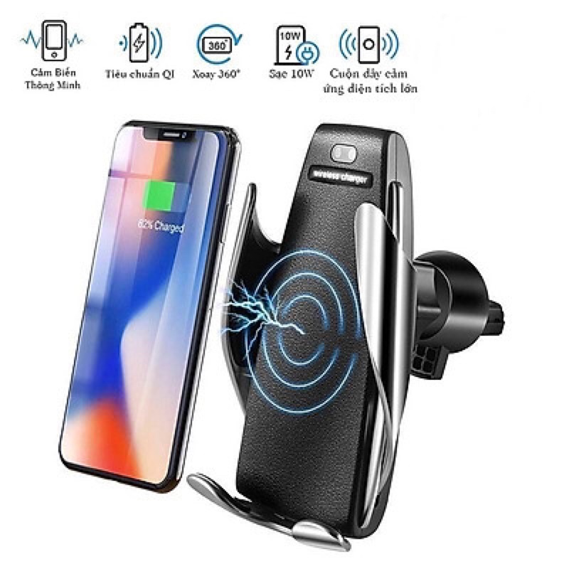 Giá đỡ kiêm sạc nhanh không dây trên ô tô Smart Sensor S5