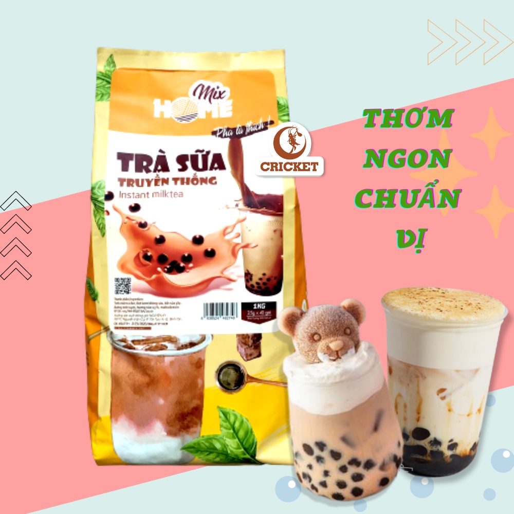 Trà Sữa Truyền Thống Home Mix - Bột Trà Sữa Hòa Tan 1kg (40 gói x 25g) - Thơm Ngon Hảo Hạng Vô Cùng Tiện Lợi