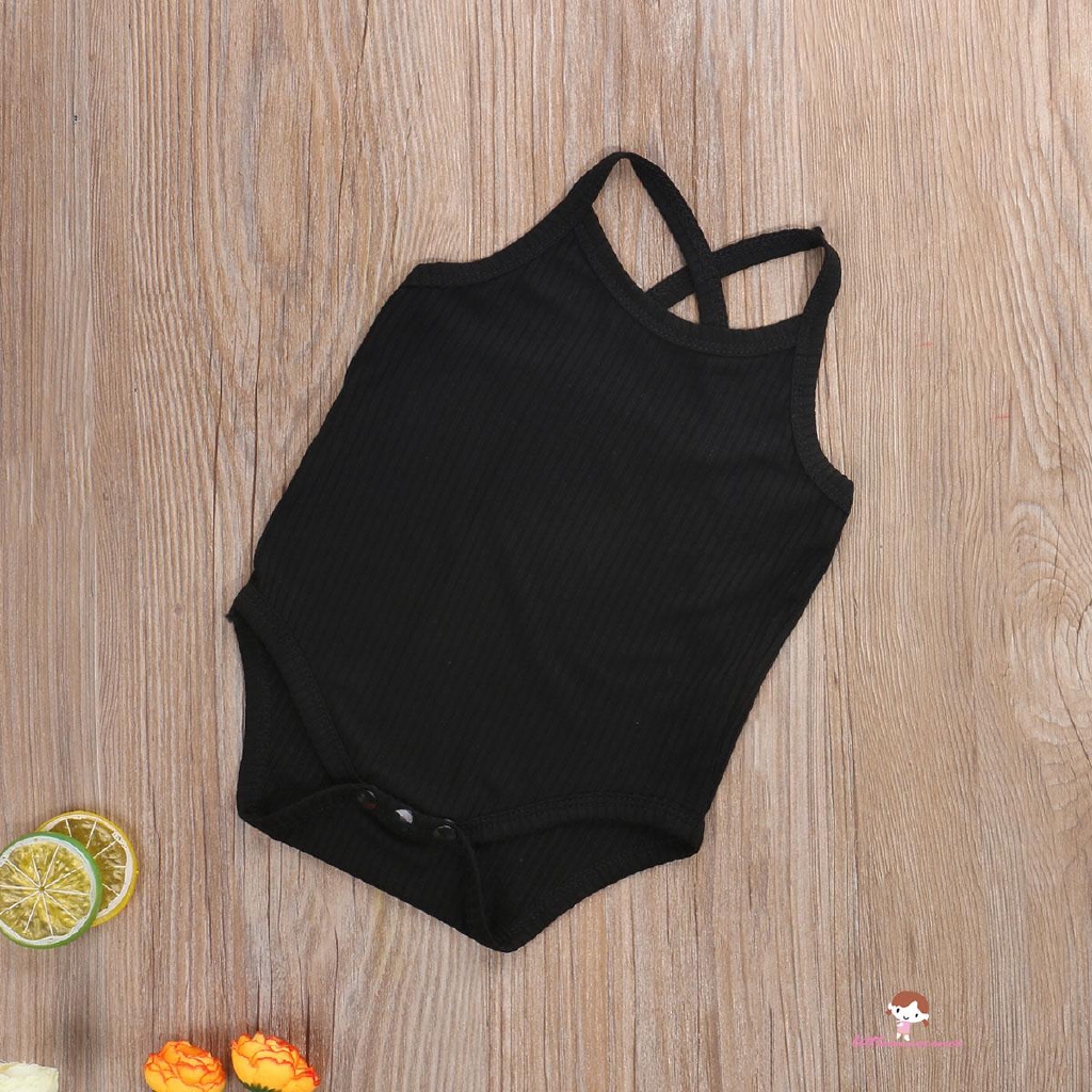 Áo Liền Thân Hai Dây Màu Trơn Xinh Xắn Cho Bé Gái