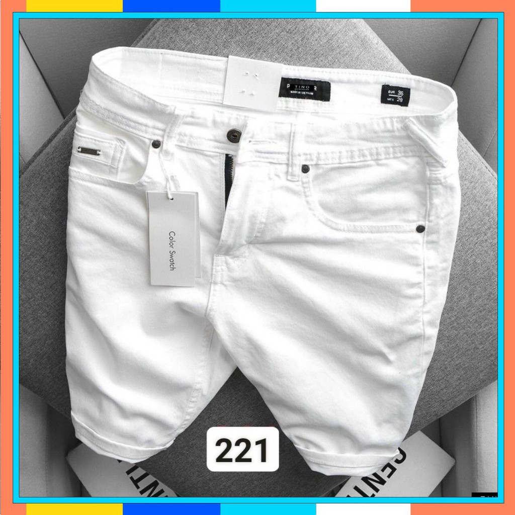 Quần Short Jean Nam Trắng Chất Bò Mùa hè Hottrend HG30