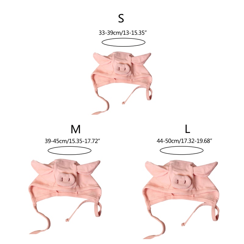 Mũ Beanie Vải Cotton Hình Chú Heo Hồng Dễ Thương Dùng Làm Đạo Cụ Chụp Ảnh Cho Bé 0-2 Tuổi