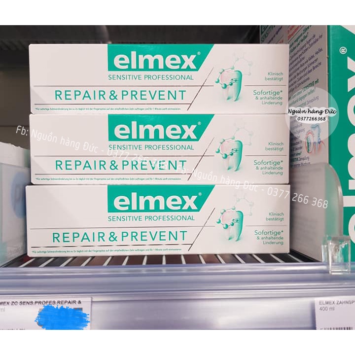 [Cao cấp] Kem đánh răng Elmex Sensitive PRO REPAIR &amp; PREVENT siêu nhạy cảm- Nguồn hàng Đức