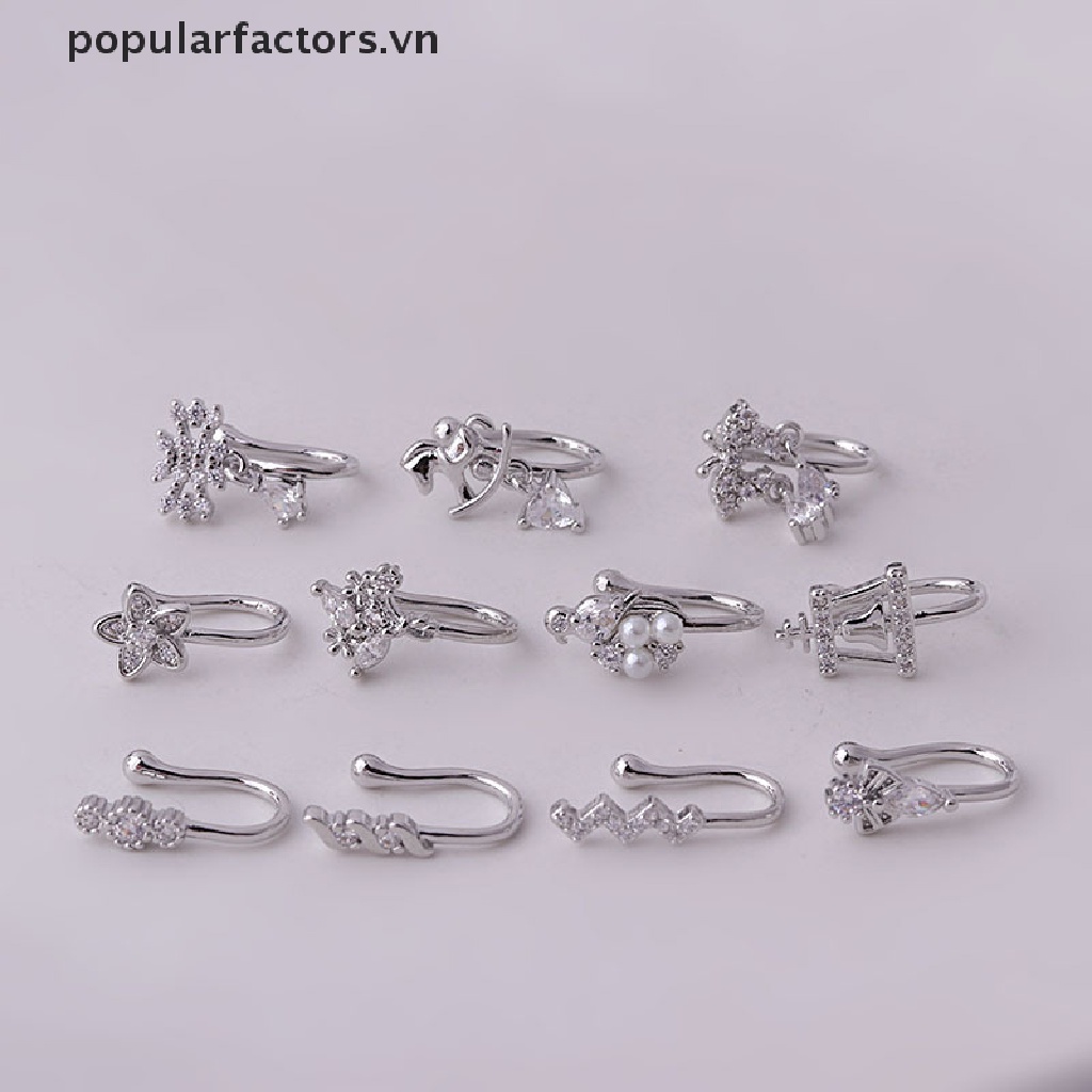 Khuyên mũi giả dạng kẹp bằng thép không gỉ