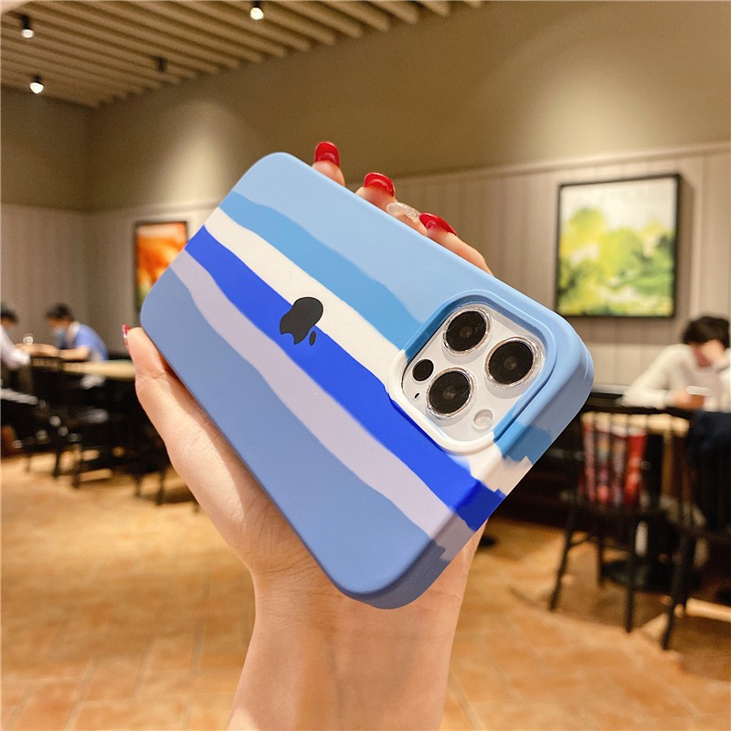 Ốp Điện Thoại Tpu Silicon Mềm Họa Tiết Cầu Vồng Màu Hồng Cho Iphone 12 Pro Max 12 Mini 11 Pro Xs Xr Xs Max Se2 I6s 7 8 Plus