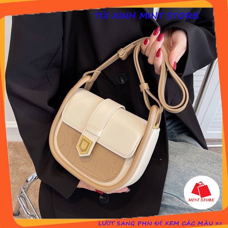 Túi đeo vai, túi kẹp nách đeo chéo da mềm size 21cm khóa nhọn cao cấp PK 408