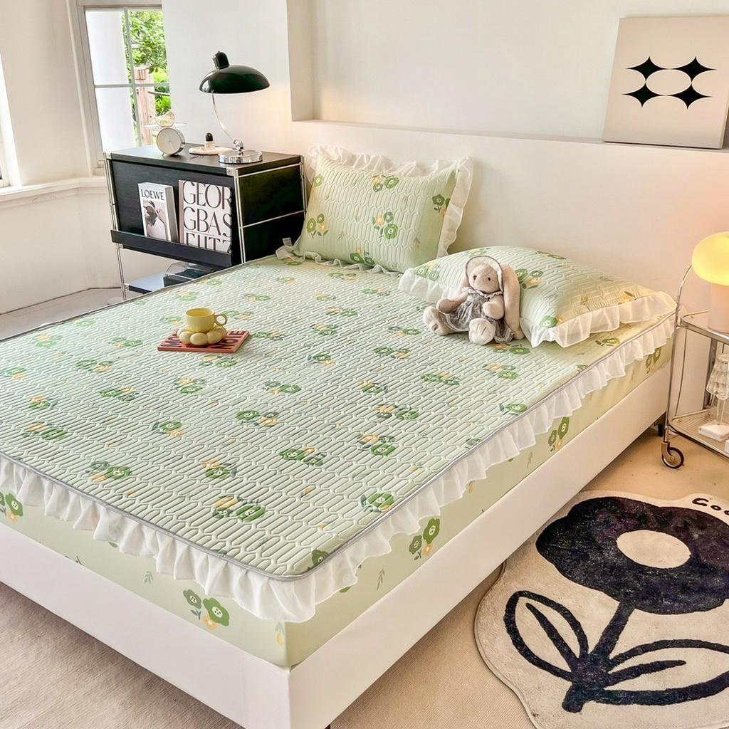 Chiếu Điều Hoà Cao Su Non Bo Chun Latex 6D Phối Voan Bèo Xinh Xắn - TCGMH