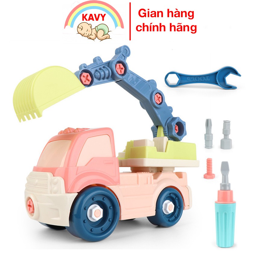 Đồ chơi lắp ráp mô hình xe xúc KAVY nhiều màu sắc kích thước lớn kèm vít