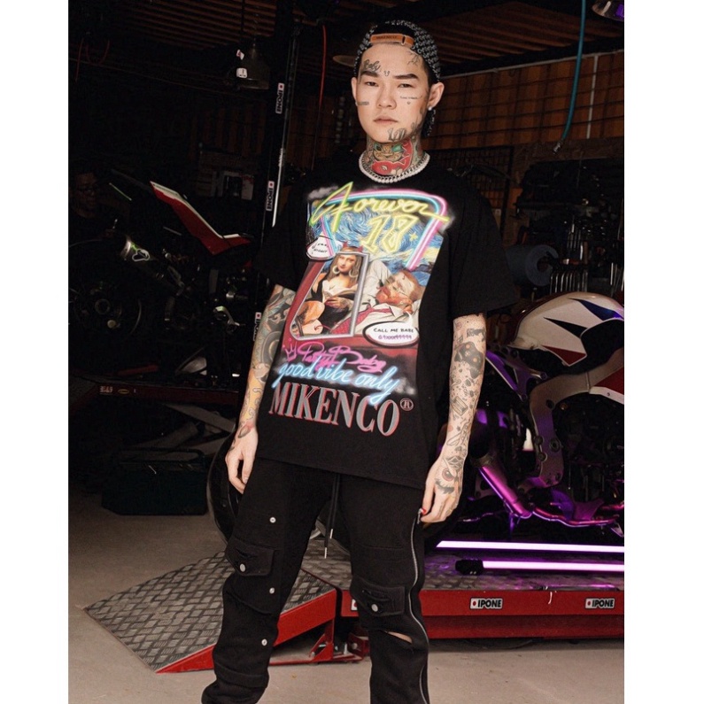 Áo MIKENCO Cao Cấp CHÍNH HÃNG nam nữ, Áo thun Mikenko tay lỡ in hình Vangogh 5D check app xịn, chất cotton mặc mát MK33