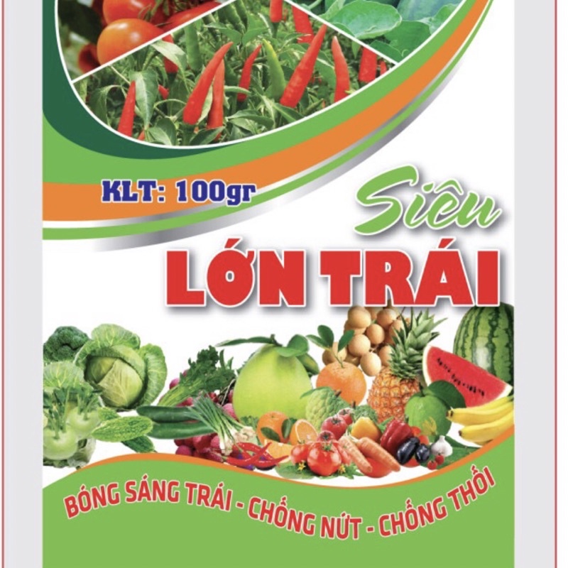 Phân bón Lớn trái, to trái chống nứt, chống thối chuyên dùng cho cây ăn quả và rau ăn trái gói 100g longf1
