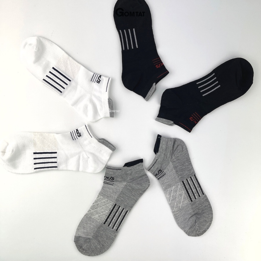 Tất nam cổ ngắn GOMTAT chuyên dùng cho thể thao, chất liệu cotton cao cấp,có đệm bảo vệ gót chân - LUXIS-S16