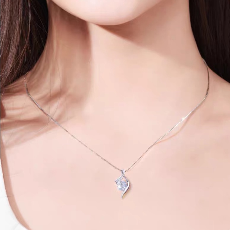 Dây chuyền bạc 925 đính đá moissanite zircon nhân tạo