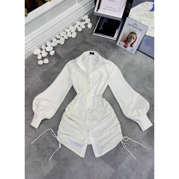 ĐẦM SƠ MI RÚT DÂY CHO NÀNG TỪ 60 ĐẾN 90 KÝ