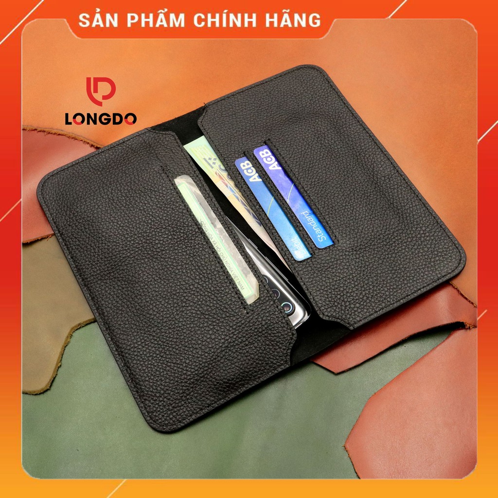 Ví Nữ Cao Cấp - Cam Kết 100% Da Bò Thật - Màu Đen Thương Hiệu Longdo Leather - BNM02