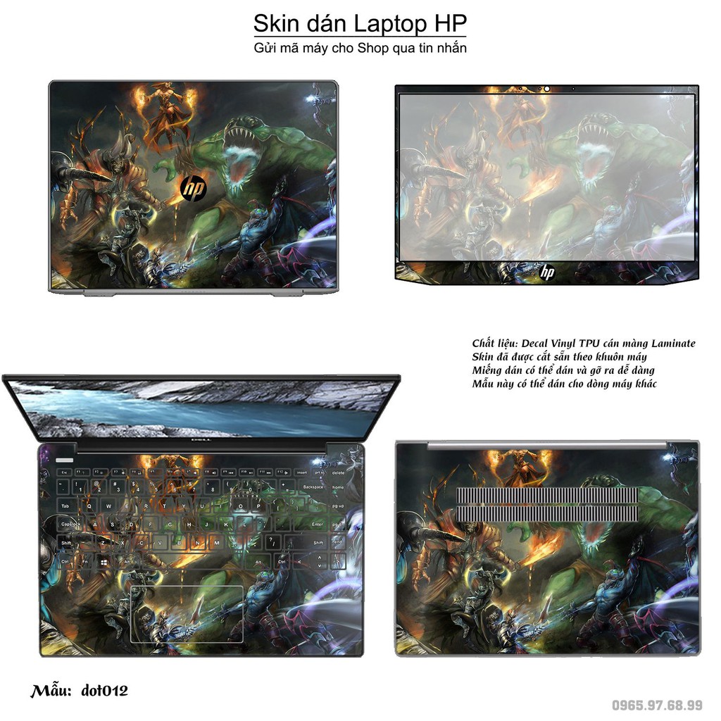 Skin dán Laptop HP in hình Dota 2 nhiều mẫu 2 (inbox mã máy cho Shop)