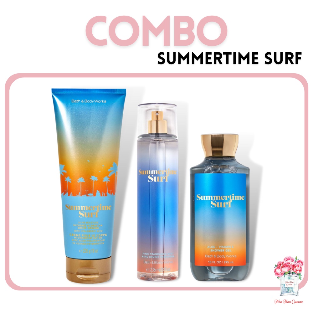 Xịt Thơm Toàn Thân Bath & Body Works Summertime Surf Thanh Mát Sảng Khoái Giúp Khử Mùi Cơ Thể 236ml