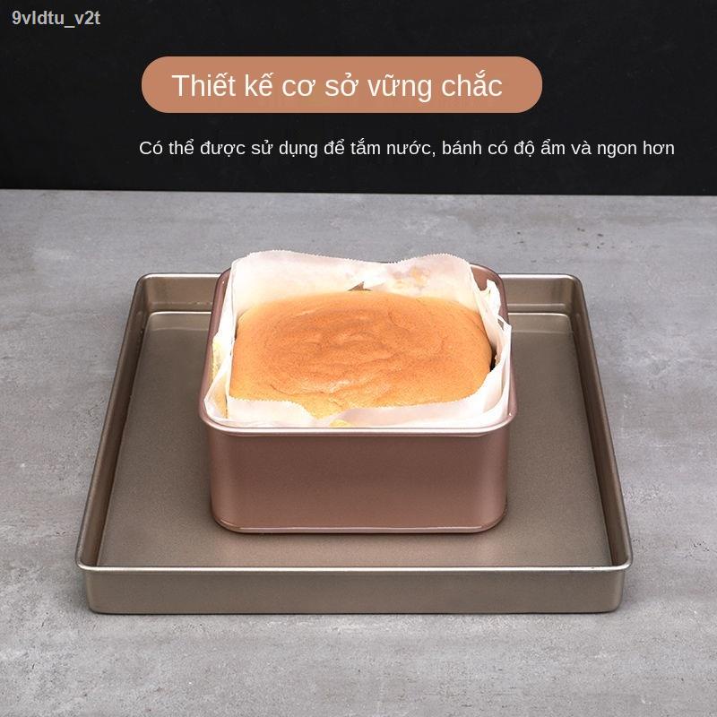[6inch-7inch-8inch-9inch] Khuôn Vuông Đúc Sâu Lòng Chống Dính,Khuôn Nướng Bánh Hình Vuông Màu Vàng Cao Cấp