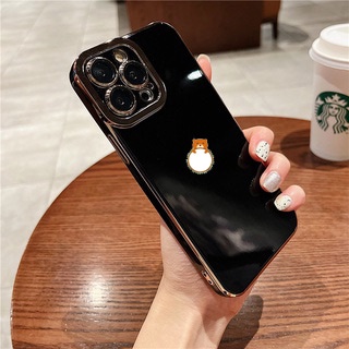 Ốp Điện Thoại Silicon Dẻo Màu Hồng Mạ Viền 6D Chống Sốc Bảo Vệ Ống Kính Cho iPhone 13 Pro MAX 12 11 Pro X XR X XS MAX 7 8 Plus SE 2020