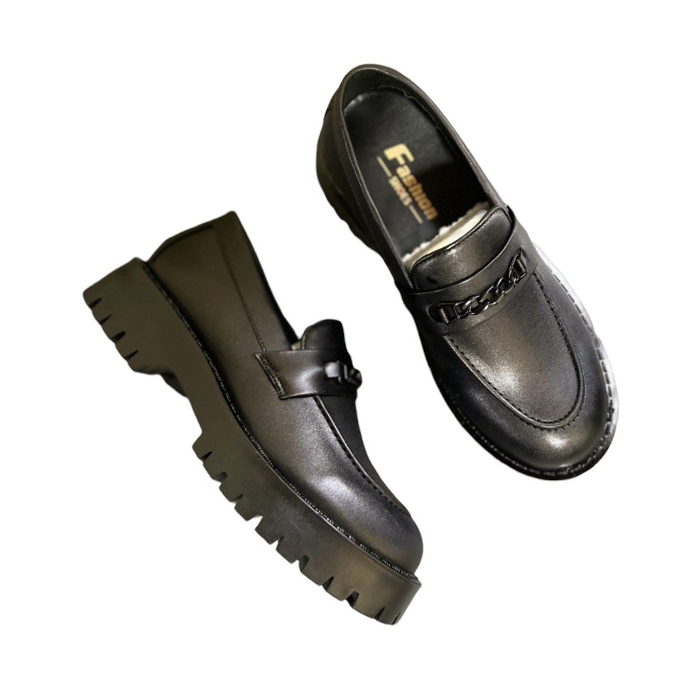 Chunky Loafer Chain, giày lười đế chunky da sit
