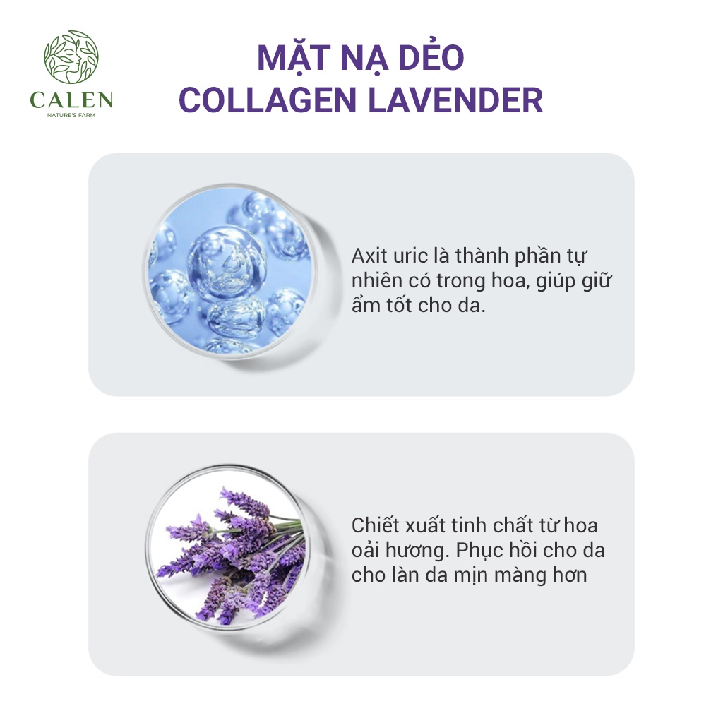 Mặt Nạ Dẻo Collagen Hoa Lavender (hoa oải hương), Kiểm Soát dầu, Giảm mụn Dưỡng trắng da Mask dẻo