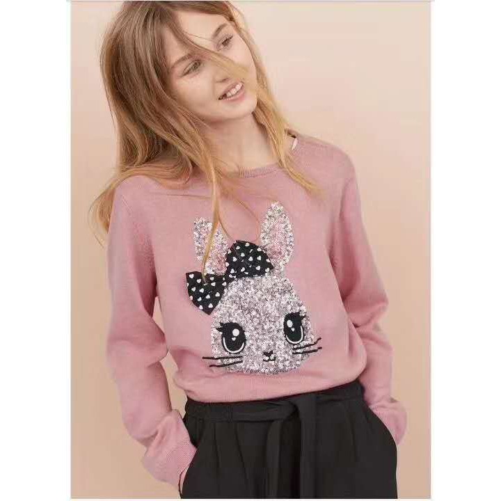 Áo len H&M sequin bé gái