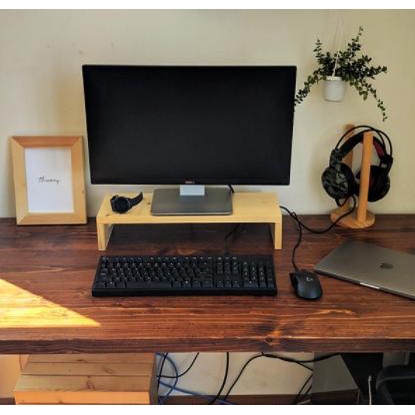 Kệ gỗ để máy tính kệ để bàn làm việc kèm giá sách