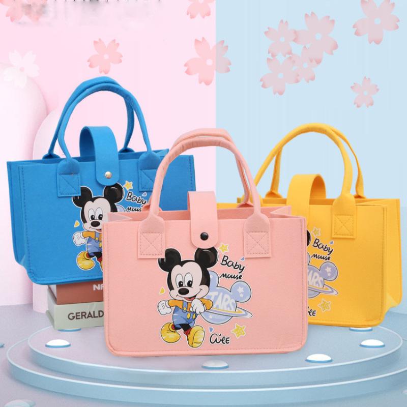 PVN49611 Túi Tote Bằng Vải Nỉ Họa Tiết Hoạt Hình Nhiều Màu Sắc