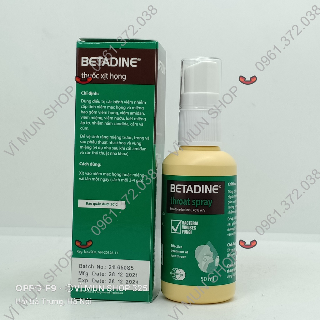 BETADINE chai xịt/súc họng