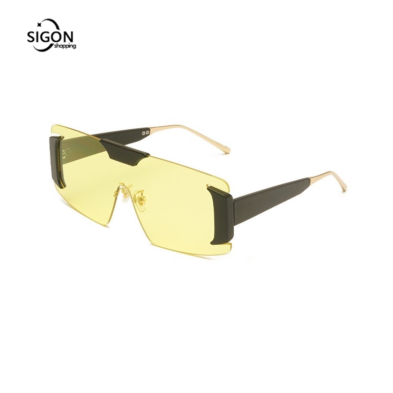 Kính Mát Gọng Kim Loại Không Viền Phong Cách Steampunk Retro Cho Nam Nữ