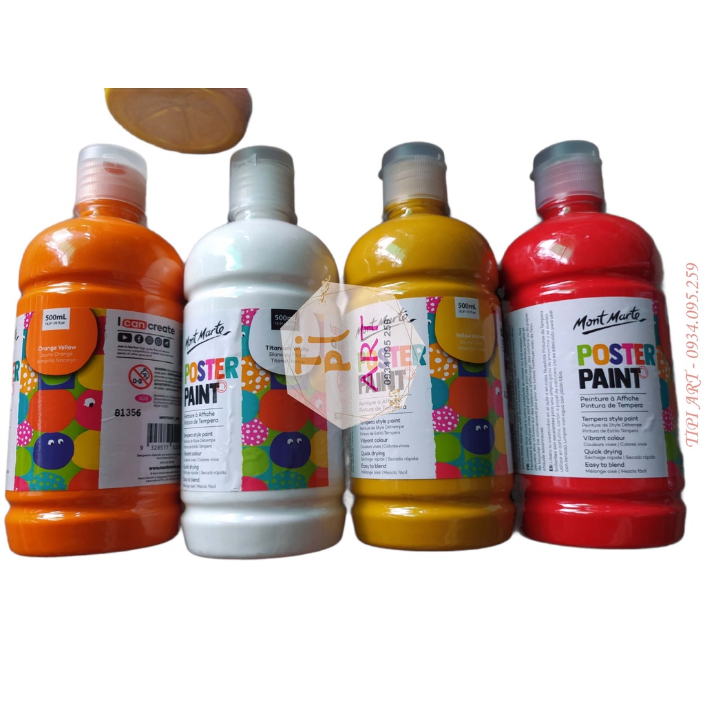 Màu Poster Paint Mont Marte 500ml (Chai lẻ) FULL MÀU