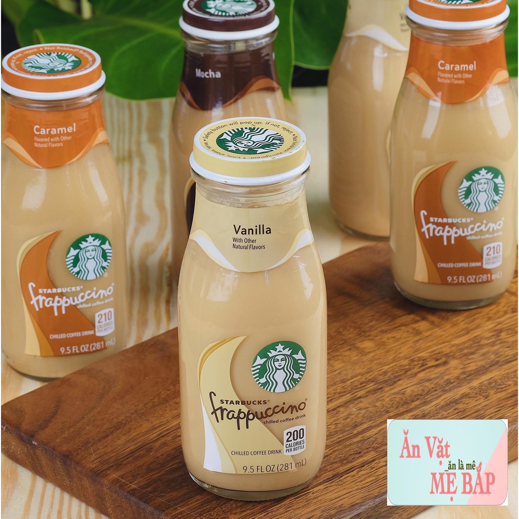 CAFE STARBUCK FRAPPUCCINO ĐÓNG CHAI - chai 281ml - vị ngon khó cưỡng, vị sữa, socola