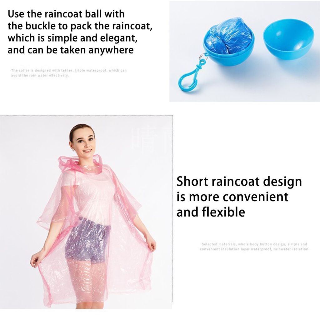Áo Mưa Khẩn Cấp Bằng PVC Bền Thiết Kế Quả Bóng Độc Đáo Chống Nước Dùng Một Lần Cho Hoạt Động Ngoài