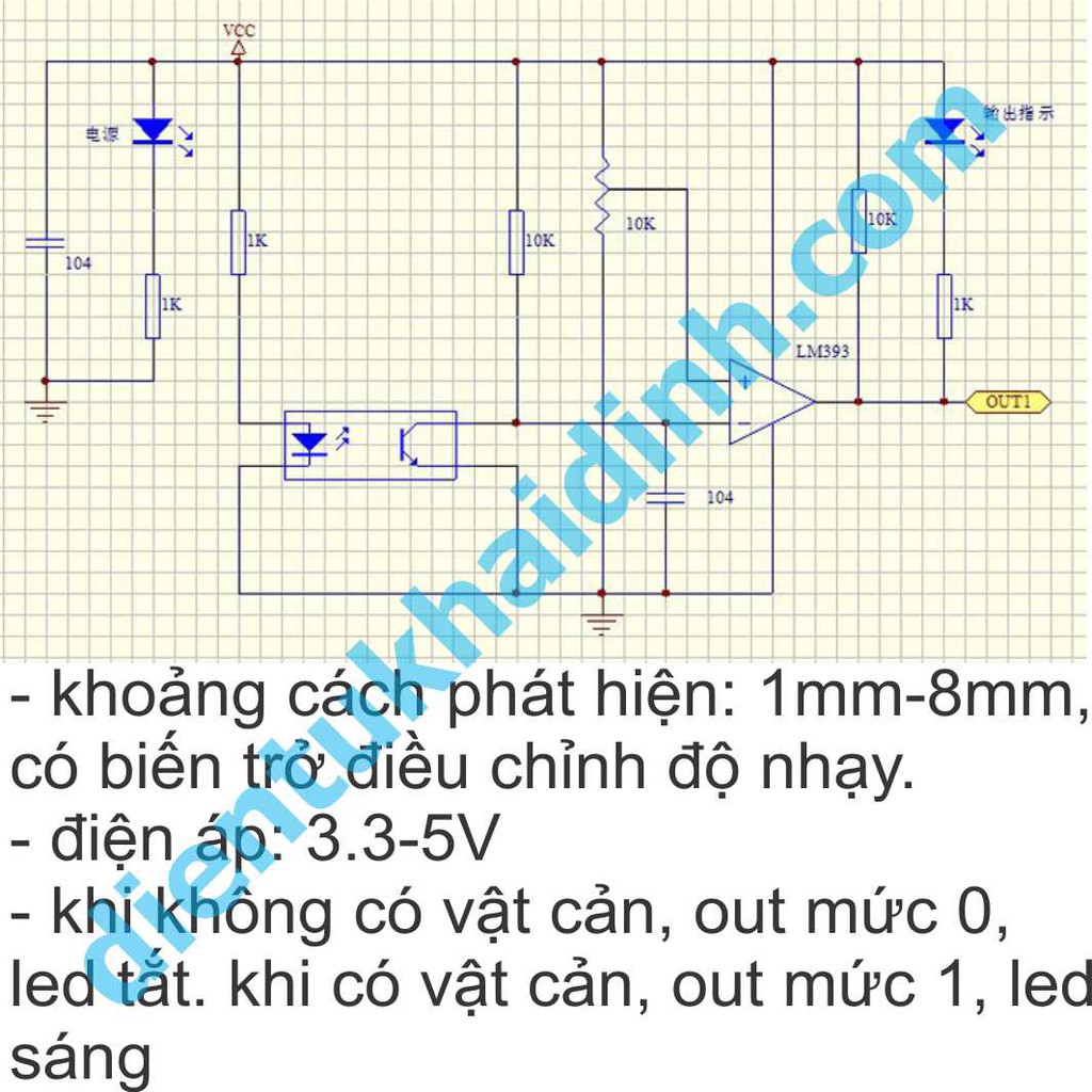 Module TCRT5000 THU PHÁT HỒNG NGOẠI TRÁNH VẬT CẢN, OUT: AO, DO KDE0363