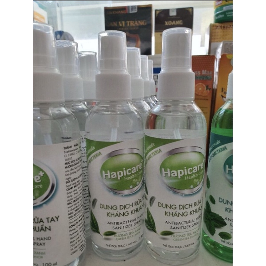 xịt sát khuẩn Happi care 100ml hương trà xanh