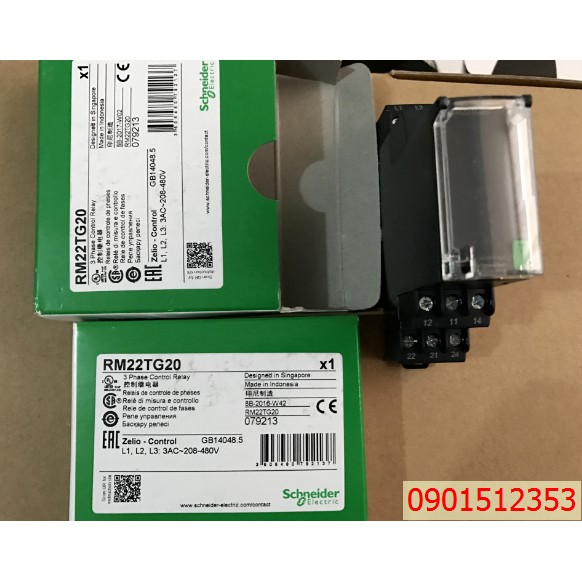 Relay điều khiển 3 pha đa chức năng  RM22TG20 Schneider