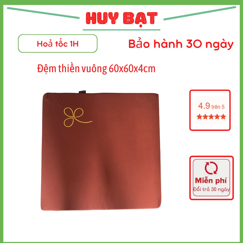 Đệm Vuông Quỳ Chân Na Huy Bạt, Nệm ngồi Thiền Làm Bằng Mút Êm Ái Bên Trong, Vỏ Ngoài Là Vải Kaki 60x60x4cm.