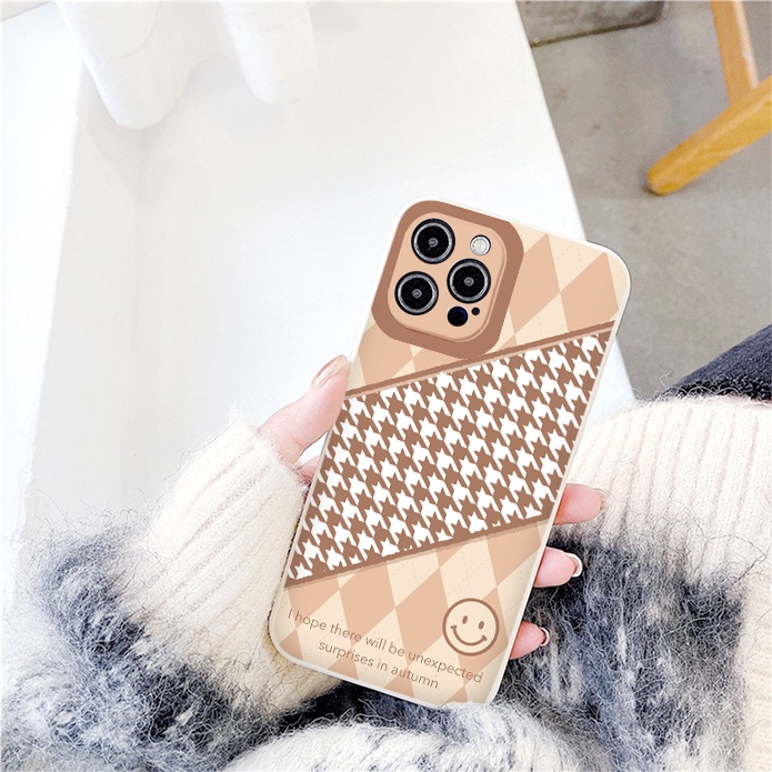 Ốp Iphone Họa Tiết Mặt Cười Kẻ Sọc ốp lưng iphone Caro vuông 13 12 11 Pro Max Se2020 X Xr Xs Max 7 8 Plus