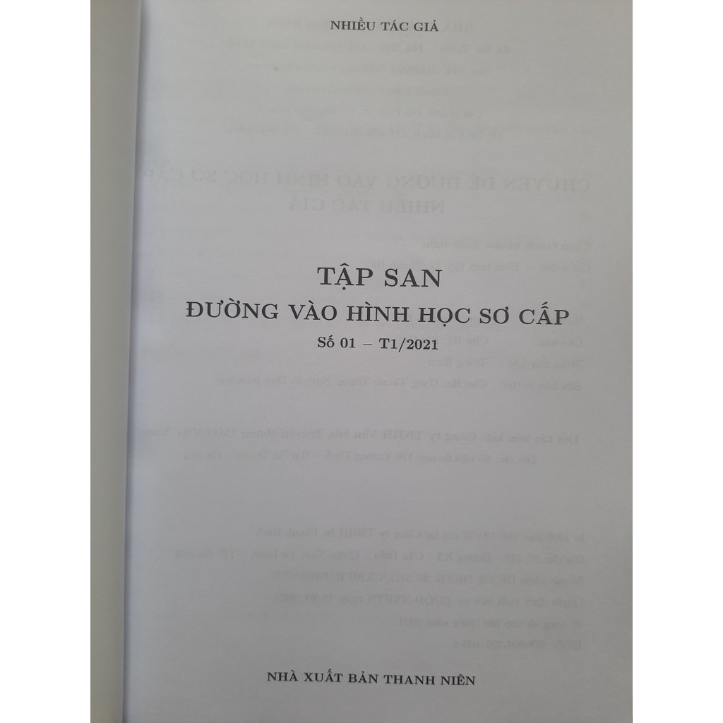 Sách - Chuyên Đề Đường Vào Hình Học Sơ Cấp - Tập 1