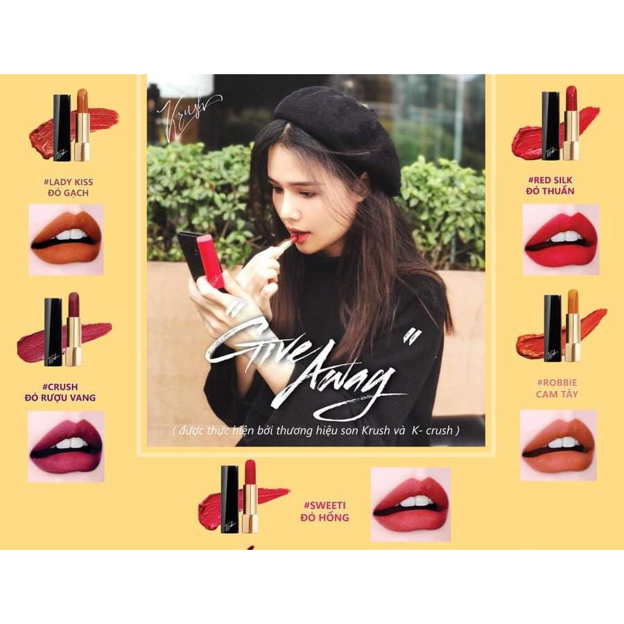 [MUA 1 TẶNG 1] Son Krush Matte Lipstick Organic [SIÊU HOT]