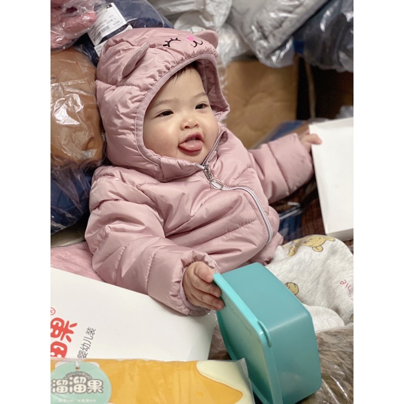 ÁO PHAO TAI GẤU MÀU HỒNG HM AUTHENTIC