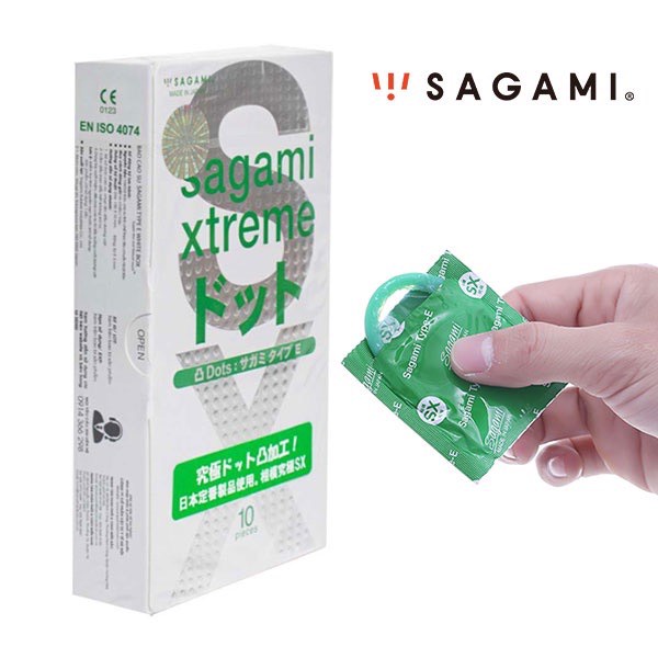 Bao Cao Su Sagami Xtreme White Siêu Mỏng Có Gai Hộp 10 Cái ( Che tên sản phẩm )