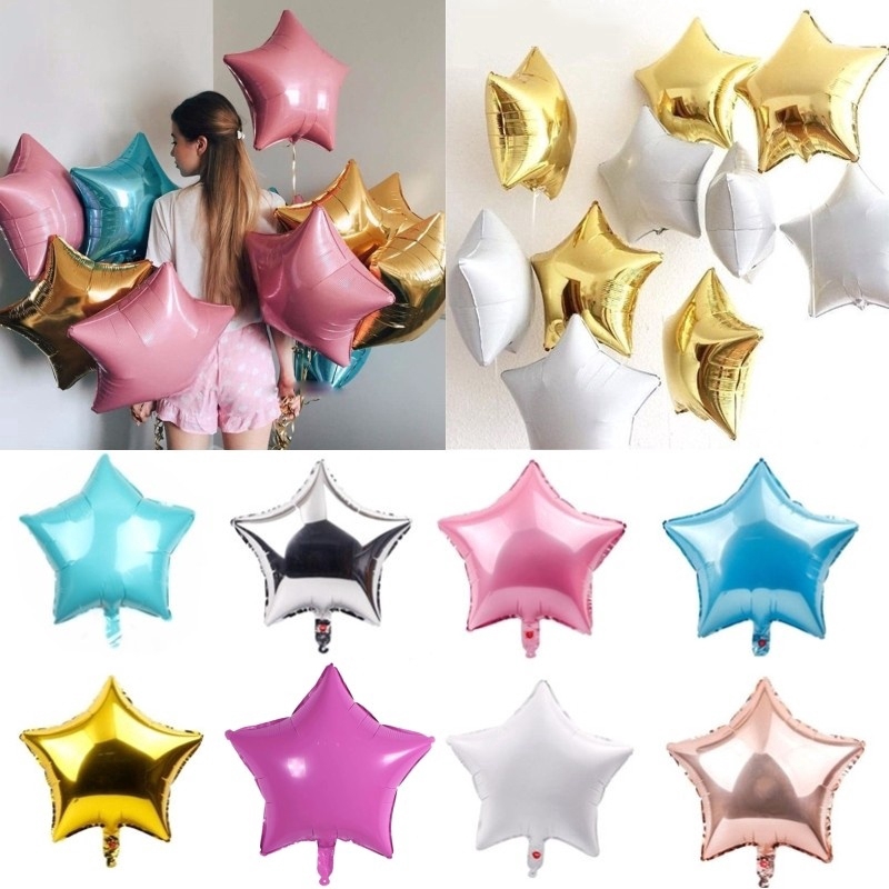 Bộ 5 bong bóng lá nhôm hình ngôi sao