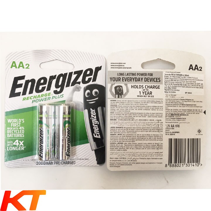 Pin sạc AA Energizer 2000mAh - vỉ 2 viên