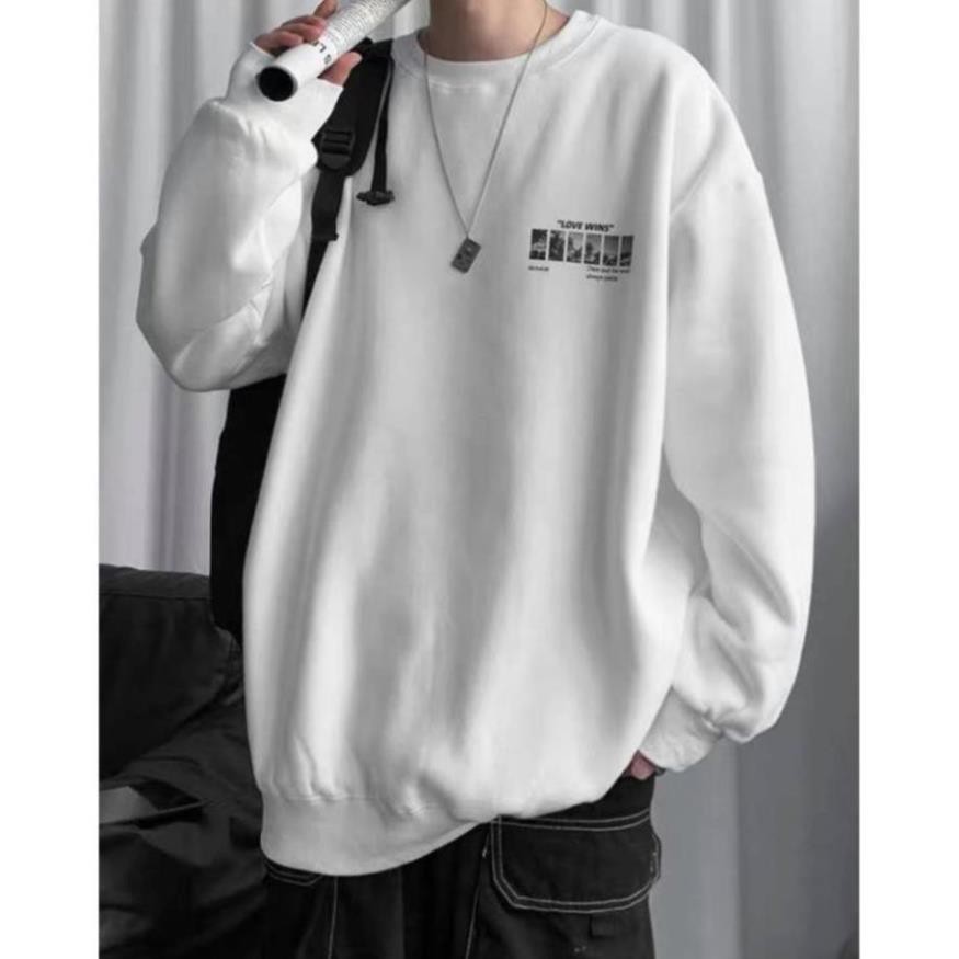 1hitshop Áo Sweater love promise nam nữ, áo sweater love promise unisex 3 màu đen trắng xanh