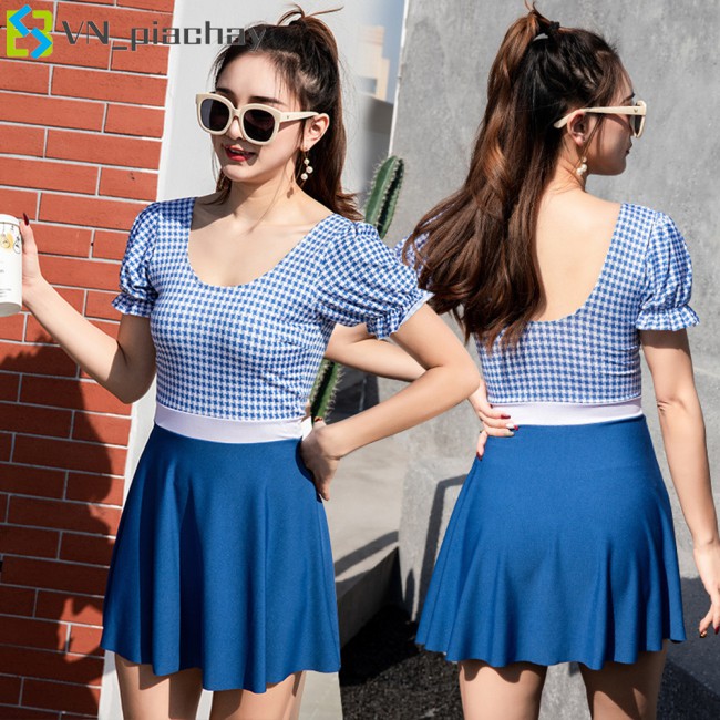 Bộ Đồ Bơi Một Mảnh Họa Tiết Ca Rô Xinh Xắn Dành Cho Nữ | BigBuy360 - bigbuy360.vn