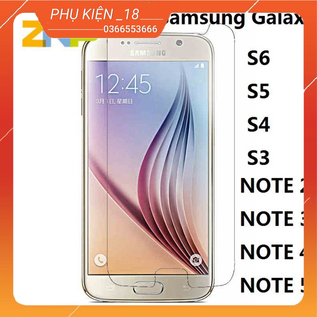 Kính cường lực chống trầy bảo vệ màn hình dành cho Samsung Galaxy S7 S3 S4 S5 S6 Note 2 3 4